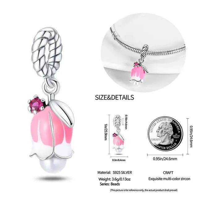 024 925 Sterling Silver Crystal Slippers Barbie Series Beads Suitable for Original Pandora Bracelet DIY Gift