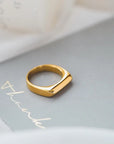 2024 Hot Sell Square Plain Ring: 18K Gold Plated Titanium Stainless Steel Jewelry