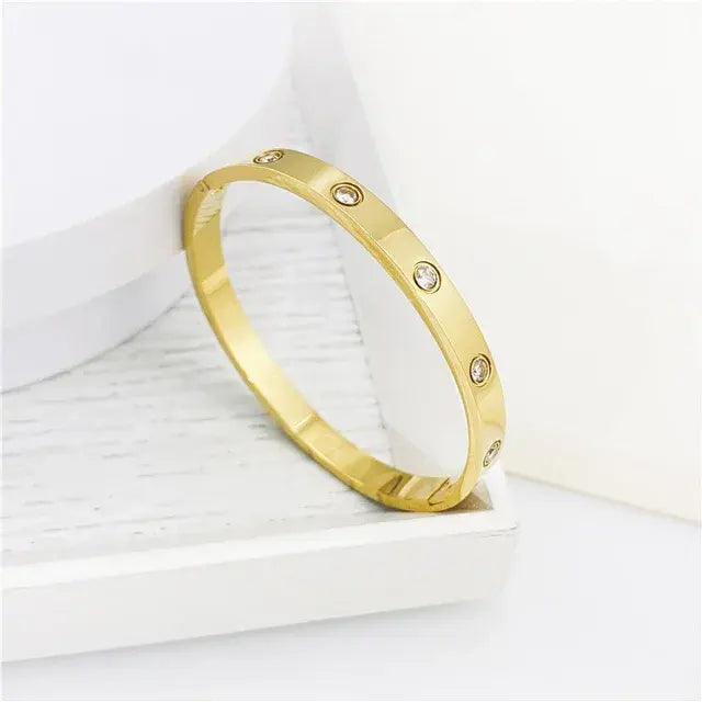 2024 New Design Cross Stud Zircon Bracelet Stainless Steel Bracelet For Women Brand Jewelry