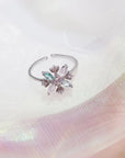 Delicate Zircon Heart Moon Adjustable Ring: Fashionable Korean Style Jewelry for Women