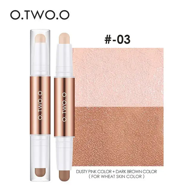 O.TW OO Double Head Contour Pen Waterproof Matte Finish Highlighters Shadow Liner Face Cosmetics