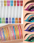 Colorful Liquid Glitter Eyeliner Pearly Sequins Shiny Eyeliner Waterproof Diamond Eyeliner Women Makeup Cosmetics Purple