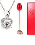 Fashion Rose Flower Jewelry Packaging Zirconia Necklace