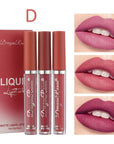 3pc/set Waterproof Matte Velvet Lip Gloss