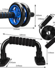 Home Fitness Set: Abdominal Wheel Roller, Push-Up Bar, and Jump Rope