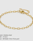 Women's Stainless Steel Curb Cuban Link Bracelet by Davieslee Jewelry