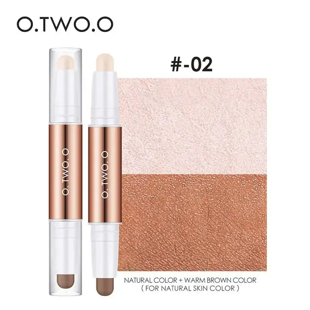 O.TW OO Double Head Contour Pen Waterproof Matte Finish Highlighters Shadow Liner Face Cosmetics