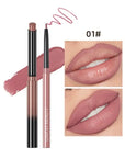 QIBEST 2 Piece Set Long Lasting Lipstick Lip Liner Waterproof Contour Makeup