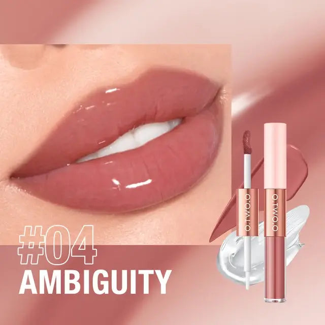 O.TWO.O Double Head Matte Lipstick 24hr Non-Stick Cup Lip Gloss Tint Plumper Long Lasting Waterproof Lipstick Makeup