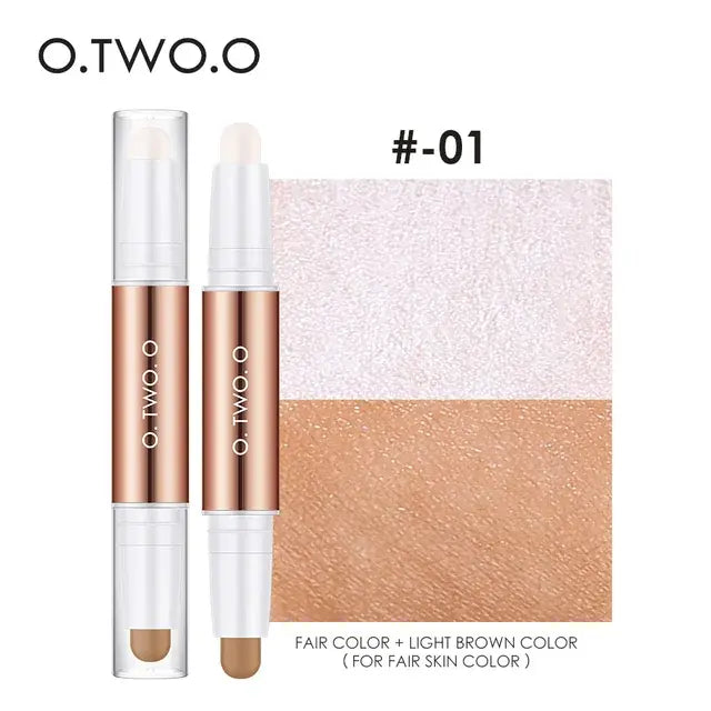 O.TW OO Double Head Contour Pen Waterproof Matte Finish Highlighters Shadow Liner Face Cosmetics