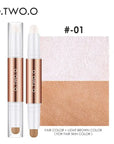 O.TW OO Double Head Contour Pen Waterproof Matte Finish Highlighters Shadow Liner Face Cosmetics