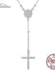 KALETINE 925 Sterling Silver Rosary Necklaces Trendy Gold Jewelry Cross Charms Turkey Evil Eye Necklace Women Accessories Men