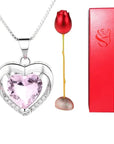 Fashion Rose Flower Jewelry Packaging Zirconia Necklace