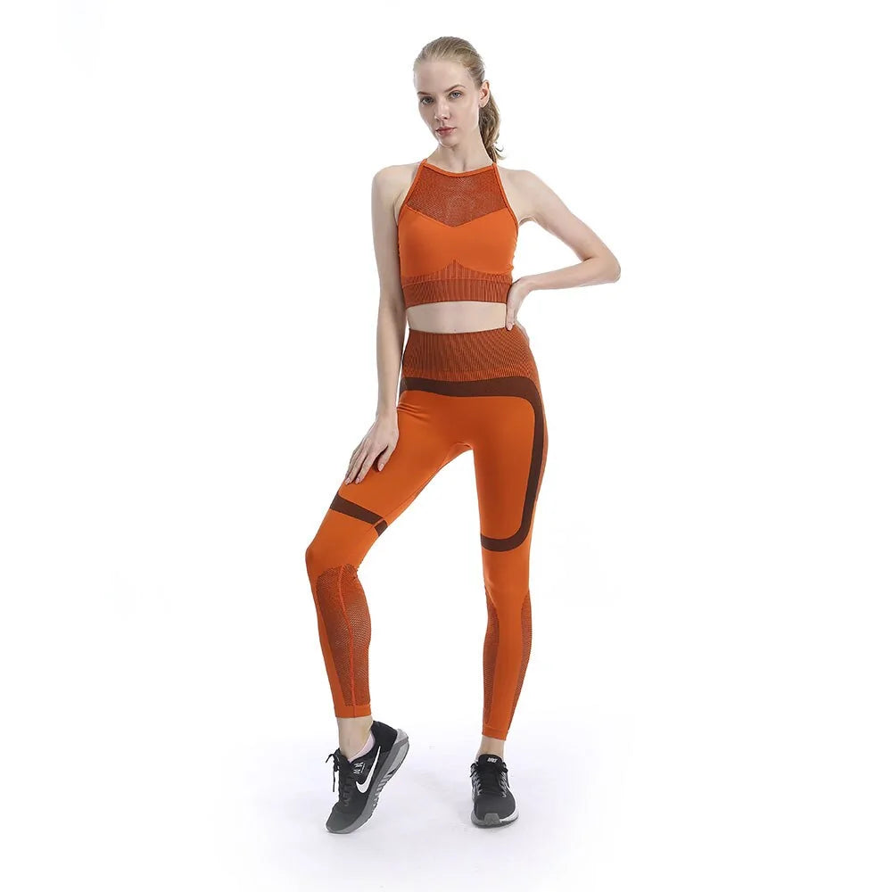 2024 Women&#39;s Fitness Yoga Set: Leggings, Sports Bra, Sleeveless Tops