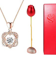 Fashion Rose Flower Jewelry Packaging Zirconia Necklace