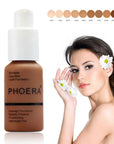 PHOERA 30ML Face Liquid Foundation Long Lasting Waterproof Concealer Liquid Makeup Matte Base Makeup Cosmetics