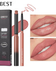 QIBEST 2 Piece Set Long Lasting Lipstick Lip Liner Waterproof Contour Makeup