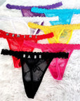 Custom Thongs With Alphabet Jewelry Personalized Crystal Letter Underwear