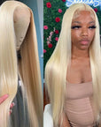 Hd 613 Lace Frontal Wig 13x6 Honey Blonde Bone Straight Human Hair Wigs For Women 30 Inch 13x4 Lace Frontal Wig