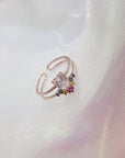 Delicate Zircon Heart Moon Adjustable Ring: Fashionable Korean Style Jewelry for Women