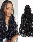 French Curly Crochet Braiding Hair Synthetic Loose Wave Ombre Braids Spiral Curls Pre Stretched Hair Extensions for Women