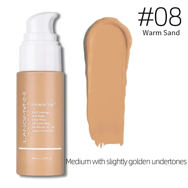 30ml Oil Control Matte Liquid Foundation Press