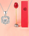 Fashion Rose Flower Jewelry Packaging Zirconia Necklace