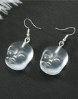 Handmade Angel Face Resin Dangle Earrings: Creative Jewelry Gift