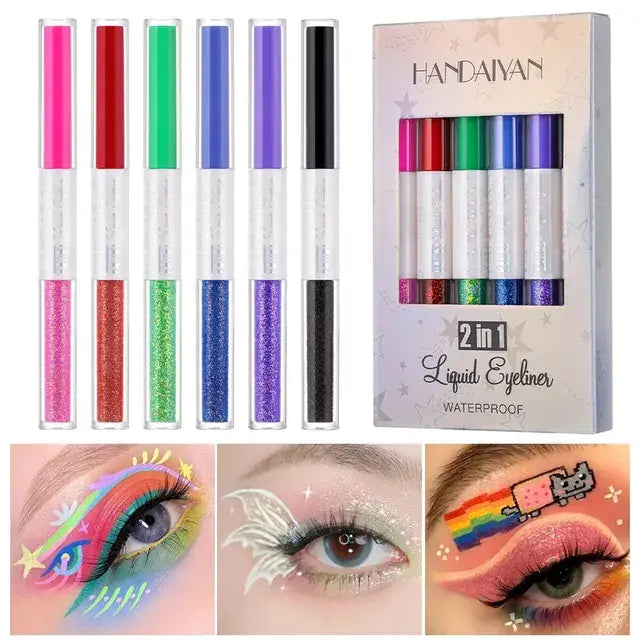 12 Colors Double Sided Liquid Eyeliner Pencil Colored Pencil Set