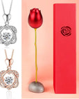 Fashion Rose Flower Jewelry Packaging Zirconia Necklace