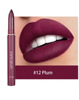 HANDAIYAN Matte Lipstick Non-smudge Rotating Lipstick Lip Liner with Pencil Sharpener