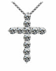 Crystal Cross Pendant Silver Chain Necklace - Fashionable Women's Jewelry Gift