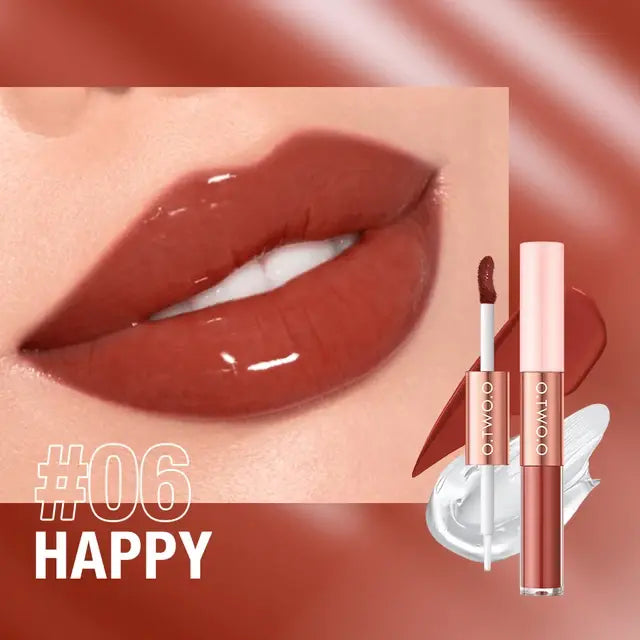 O.TWO.O Double Head Matte Lipstick 24hr Non-Stick Cup Lip Gloss Tint Plumper Long Lasting Waterproof Lipstick Makeup