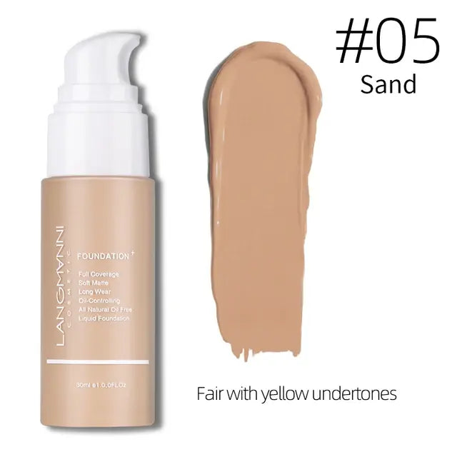 30ml Oil Control Matte Liquid Foundation Press