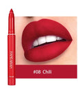 HANDAIYAN Matte Lipstick Non-smudge Rotating Lipstick Lip Liner with Pencil Sharpener