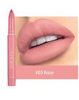 HANDAIYAN Matte Lipstick Non-smudge Rotating Lipstick Lip Liner with Pencil Sharpener