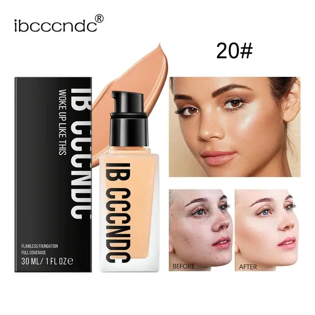 Makeup Liquid Bb Cream Full Coverage Foundation for Light Dark Skin Tone Invisible Pore Freckle Concealer