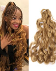 French Curly Crochet Braiding Hair Synthetic Loose Wave Ombre Braids Spiral Curls Pre Stretched Hair Extensions for Women