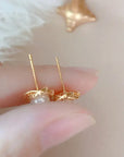 14k Real Gold Twisted Zircon Pearl Earrings for Women Luxury Jewelry Bijoux