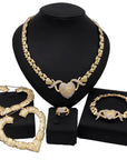 Gold  Wedding Engagement Jewelry Set