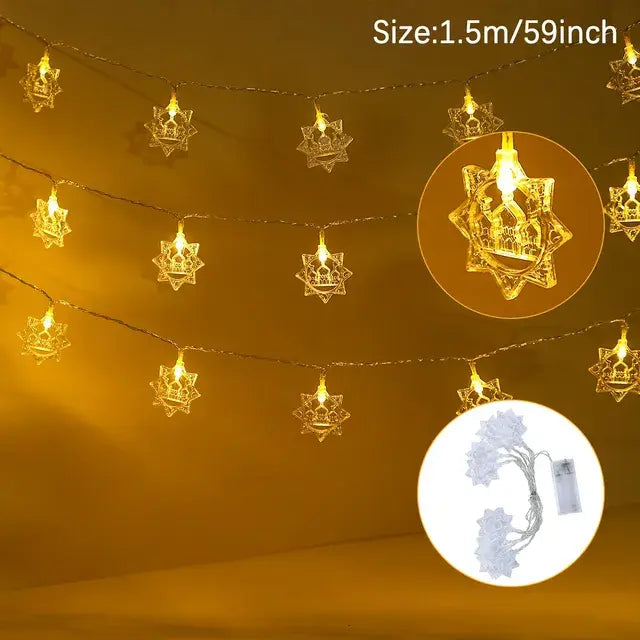 Eid Mubarak Moon Star Led String Light