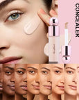 High Coverage Nude Matte Liquid Concealer Moisturizing Oil Control Long Lasting No Smudges