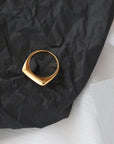 2024 Hot Sell Square Plain Ring: 18K Gold Plated Titanium Stainless Steel Jewelry