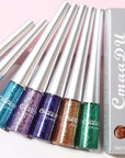 Colorful Liquid Glitter Eyeliner Pearly Sequins Shiny Eyeliner Waterproof Diamond Eyeliner Women Makeup Cosmetics Purple