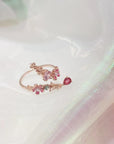 Delicate Zircon Heart Moon Adjustable Ring: Fashionable Korean Style Jewelry for Women