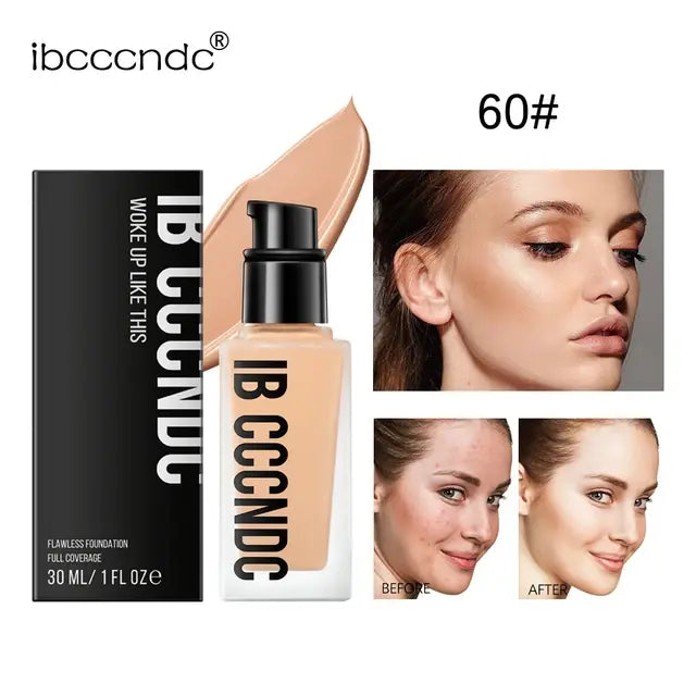 Makeup Liquid Bb Cream Full Coverage Foundation for Light Dark Skin Tone Invisible Pore Freckle Concealer