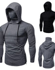 Men's Sports Running Fitness Hoodie with Mask: Casual Comfort with Style