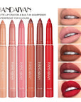 HANDAIYAN Matte Lipstick Non-smudge Rotating Lipstick Lip Liner with Pencil Sharpener