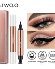 O.TW OO Black Liquid Eyeliner Waterproof Quick Dry Double Ended Eyeliner Women Makeup