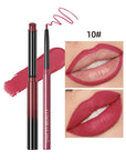 QIBEST 2 Piece Set Long Lasting Lipstick Lip Liner Waterproof Contour Makeup